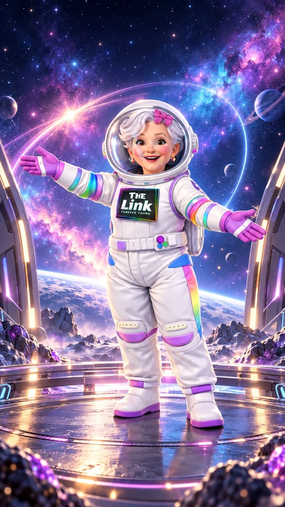 Teta Arzé in a space suit